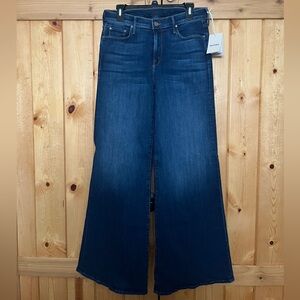 NWT Mother Twister Sneak Women's Blue Wide-Leg Jeans Sz 29